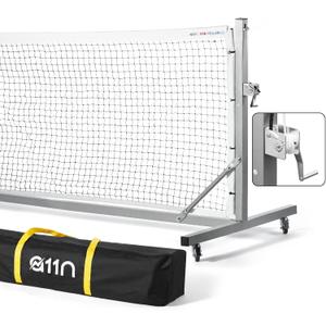 A11N Sports Pro Pickleball Net with Wheels and Hand Winch, Tournament Regulation Size, Anti-Sag Design, Perfect for Outdoor Court & Indoor Gym Floor