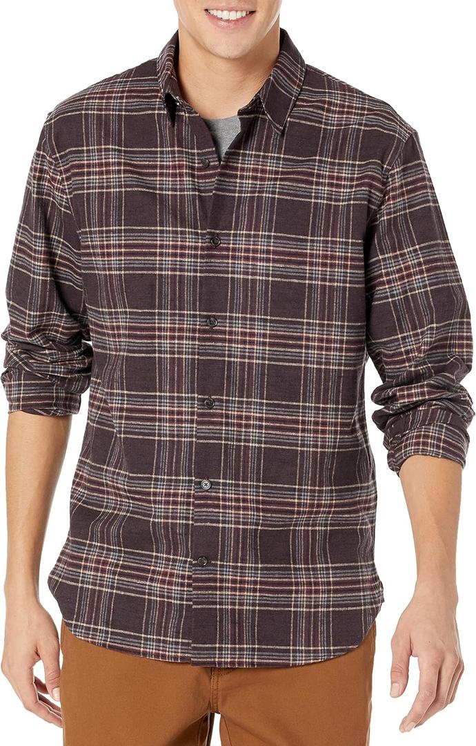 Vince Mens Cabrillo Plaid L/ S, Dk Deep Wine, S