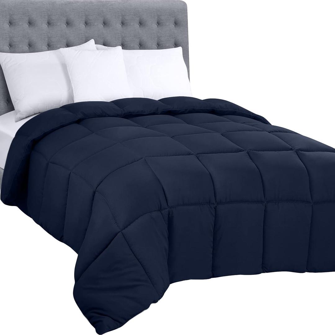 Utopia Bedding All Season 250 GSM Comforter - Plush Siliconized Fiberfill Comforter Twin - Box Stitched (Twin/Twin XL, Navy) (Twin (Pack of 1), Navy)