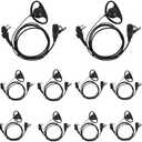 Pdflie BD502 BD 502i 402i Earpiece 2Pin D Shape Walkie Headset for HYT Hytera BD502i BD552i BD612i PD402i PD482i PD502i PD562i TC508 BD500 TD500 TD560 PD530 PD506 PD560 PD415 (10 Pack Wired)
