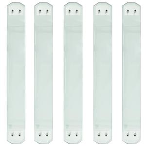 Myard Scenic Frontier Tempered Clear Glass Balusters for Deck Railings, Included Brackets + Screws for Facemount Railing Rails Handrail Staircase (Length 29.5", 5-Pack)