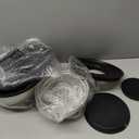 Priority Chef Stainless Steel Mixing Bowls with Lids Set, 3 Grater Attachments, Airtight Lids, Non-Slip Silicone Base Mixing Bowl Set, Large Prep Metal Mixing Bowls for Kitchen, Black