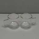 CNGLASS 10oz Glass Coffee Mugs,Double Wall Insulated Glass Mugs with Handle,Clear Espresso Mug for Latte,Cappuccino,Tea Bag,Set of 2