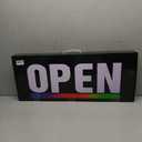 30"x13" Large LED Open Sign, Ultra Bright Unique Design Open Signs for Business with Sturdy Chain and RGB Underline, High Visibility Open Sign for Retail Store Shop