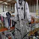 Astronaut Costume Adult Silver Spaceman Suit for Men Women Halloween Pretend Role Play, Size L