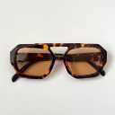  Trendy Hexagonal Aviator Sunglasses for Women Thick Square Frame Double Bridge Sun Glasses