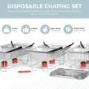 Large Full Size 33-Pcs Disposable Chaffing Buffet with-Covers, Utensils, Fuel Cans – Premium Chafing Dish Set for Events, Parties, Catering