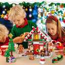 Christmas Gingerbread House Building, Christmas Village House Building Set, Contain Christmas Tree and Train, Xmas Brick Toy Gifts for Adults Teens and Kids 1288PCS (Brown)