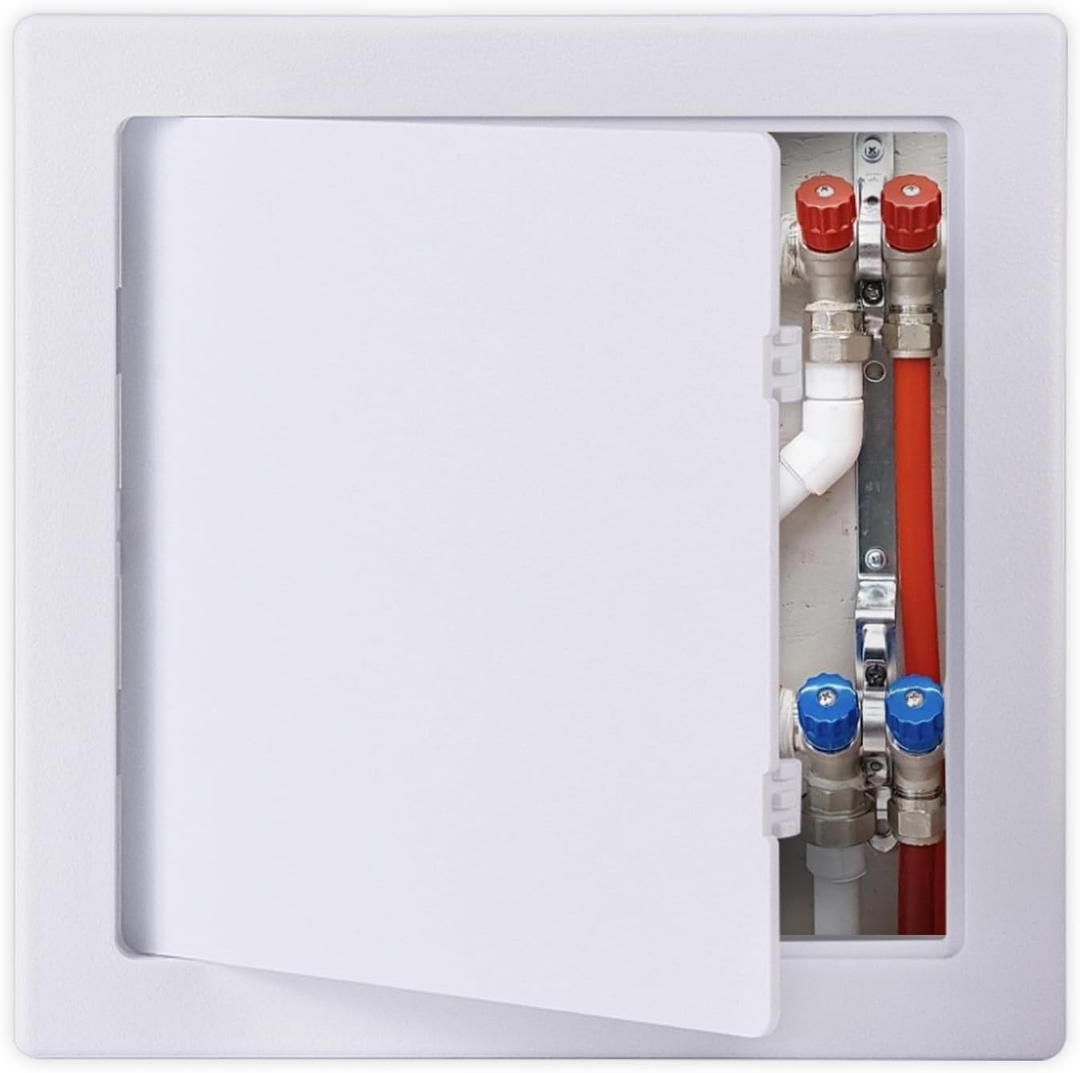 Suteck Plastic Access Panel for Drywall Ceiling 12 x 12 Inch Reinforced Plumbing Wall Access Doors Removable Hinged White