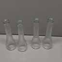 VIVIRENOIR Glass Tall Bud Vases for Centerpieces, Ribbed Flower Vase in Bulk Set of 4, Modern 8" Slim Floral VaseS for Wedding Party Dining Table Decor