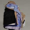 Warner's womens Blissful Benefits Dig-free Comfort Waistband With Lace Microfiber Hipster 6-pack Ru1796w (Large, Toasted Almond/Black/Hydrangea Delicate Diamonds/ Navy Ink/ Lilac Petals/ White)