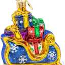 Christopher Radko Hand-Crafted European Glass Christmas Tree Decorative Ornament, Starry Night Sleigh Gem