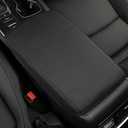 INTGET Car Center Console Armrest Cover for 2021 2020 2019 2018 Honda Accord Accessories Interior Leather Elbow Arm Rest Cover Pad Middle Console Box Lid Protector Saver Cushion (Black Stitches)