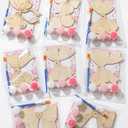 Saypacck 24 Pcs Party Favors Wooden Painting Craft Kits Birthday Party Supplies with Organza Bag for Goodie Bags Fillers Adult Thank You Gifts(Pink Bow)