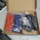 10" 800W Under Seat Car Subwoofer, Slim Powered Speaker with Blue LED Light, Car/Truck Audio Sub Built-in Amplifier, Amp Combo Package, Installation Wire Kit