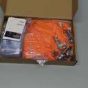 Marspark 100 Pcs Name Tag Lanyards with ID Holder Lanyards for ID Badges Resealable Flat Neck Name Tag with Clip Waterproof Plastic Clear Badges Bulk for School Office Supplies (Orange)