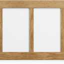 Hongkee 4x6 Oak Wood Picture Frame Collage, Real Glass and Solid Wooden Frames, Display 4 4x6 Picture Frame - Horizontal or Vertical Wall Mounting(1Pack, Natural), Four 4X6 in
