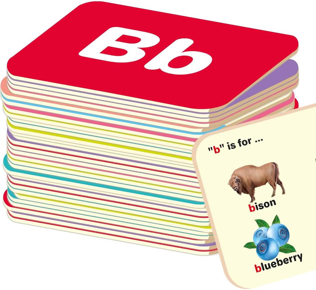 QUOKKA ABC Learning Flash Cards for Toddlers 1-3 Years - 120 Flashcards for Kids 2-4 in a Bag - Alphabet Numbers Letters Preschool Activities Ages 4-8 - Gift Speech Therapy Toys 1-3-5 yo