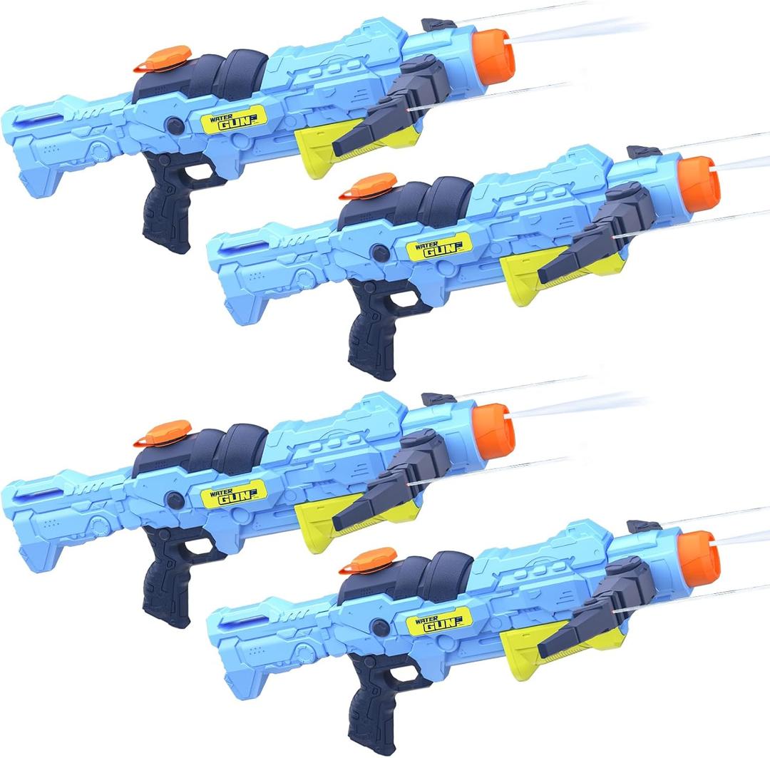 Water Guns for Adults Kids 6-12+, Super Water Blaster Soaker Pistol Guns 4 Pack, 4 Jet Modes Powerful Pump Crossbows Gun, 32FT Long Range Water Guns for Family Summer Party Activities Beach Pool Yard