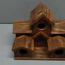 Bird Houses for Outside,Outdoor 5 Hole Bird House Room for 5 Bird Families Bluebird Finch Cardinals Hanging Birdhouse for Garden (Brown - Set of 1)