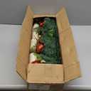 Christmas Tabletop Centerpiece 30 Inch Christmas Poinsettia Candle Holder with 5 Candle Artificial Table Decorations with Red Berries Gold Plants(Red Ball)