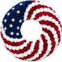 1 Pcs 18 Inch Patriotic Wreath for Front Door 4th of July Wreath Red White Blue Rose Front Door Decor Independence Memorial Artificial Rose Wreaths for 250th Anniversary Porch Wall Indoor Outdoor