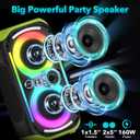 Bluetooth Speaker 160W Loud Wireless Outdoor Portable Big Powerful Deep Bass Sound TWS Large Home Party Speakers with Subwoofer LED Lights