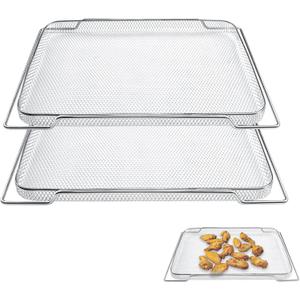 Air Fry Basket Replacement Compatible with Breville BOV900/BOV950 Smart Oven Air Fryer Pro, Replacement Mesh Basket for Breville BOV900BSS/BOV950BSS(T) Smart Air Fry Oven, Stainless Steel, 16.5", 2Pcs