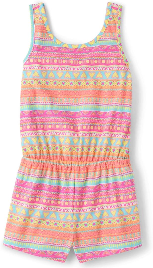 The Children's Place Girls' Sleeveless Summer Romper (XX-Large, French Rose Print)