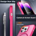 SPIDERCASE Designed for iPhone 14 Pro Max Case, Magnetic Translucent [2 Pack Tempered Glass Screen Protector] Anti-Fingerprint Anti-Scratch Case for iPhone 14 Pro Max 6.7, Hot Pink