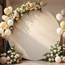 7.2ft Ivory Round Backdrop Cover Circle Backdrop Cover for Birthday Ivory Arch Backdrop for Wedding Baby Shower Party Home Decoration