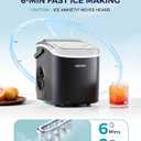 EUHOMY Countertop Ice Maker Machine with Handle, 26.5lbs Per Day, 9 Ice Cubes Ready in 6 Mins, Auto-Cleaning Portable Ice Maker with Basket and Scoop, for Home/Kitchen/Camping/RV (Black)