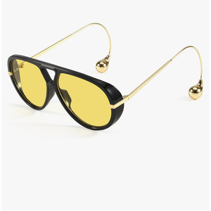 SODQW Oversized Aviator Sunglasses for Women With Earring Trendy Large Big XL Size 2025 Designer Ladies Shades