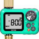 RESTMO Sprinkler Timer with Brass Inlet & Outlet, 3 Separate Programs Hose Timer, Programmable Water Timer for Garden Hose, Manual | Rain Delay | Automatic Watering System for Drip Irrigation and Lawn