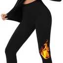 Thermal Underwear for Women Long Johns Set Fleece Lined Base Layer Cold Weather Winter Long Sleeve Shirts & Bottoms Size L