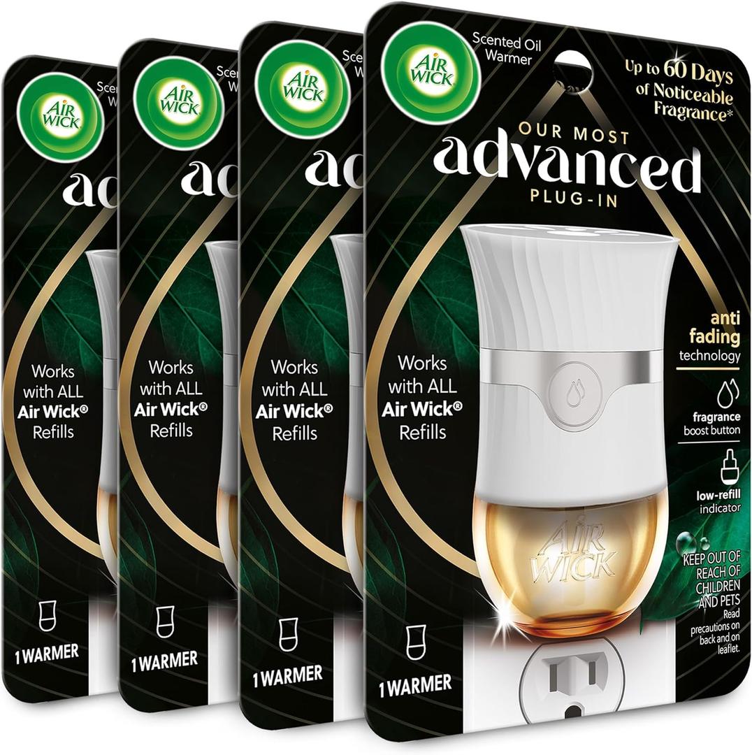 Air Wick Advanced Plug In Scented Oil Warmer, Advanced Gadget, Home Air Freshener, White (Pack of 4, Gadget Only, Refills Sold Separately)