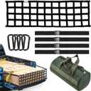 Tailgate Net-LLTTLTMM,Heavy Duty Tailgate Truck Cargo Net for Full Size Truck,60inx18in Easy-to-use Cargo Net for Pickup Bed Net for Chevrolet,Ford,Toyota,GMC,Jeep,Dodge RAM,Pickup(Black)