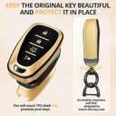 For Chevy Key Fob Cover Accessories- Matte TPU Key Fob Cover with Leather Keychain for Equinox Malibu Camaro Cruze Blazer Traverse Trax and More. (Champagne Gold, 4-Buttons)
