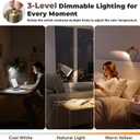 Desk lamp Eye-Caring Table Lamps, 360Rotation Gooseneck Clip on Lamp Reading Light, Portable Reading Book Light, Clamp Light, Study Desk Lamps for Bedroom and Office Home Lighting (Black and White)