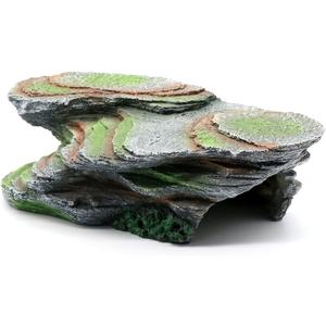 Reptile Resting Terrace Tortoise Climbing Platform Shale Scape Step Ledge, Reptile Cave Hideout Leopard Gecko Accessories Decorations, Great for Reptiles, Amphibians, Bearded Dragons, Lizard, Frogs