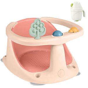 Baby Bath Seat for Babies 6 Months & Up - Bathtub Seats for Babies Sitting Up with Rinse Cup, Non-Slip, Comfortable, Infant Bath Essentials, Pink (Pink)