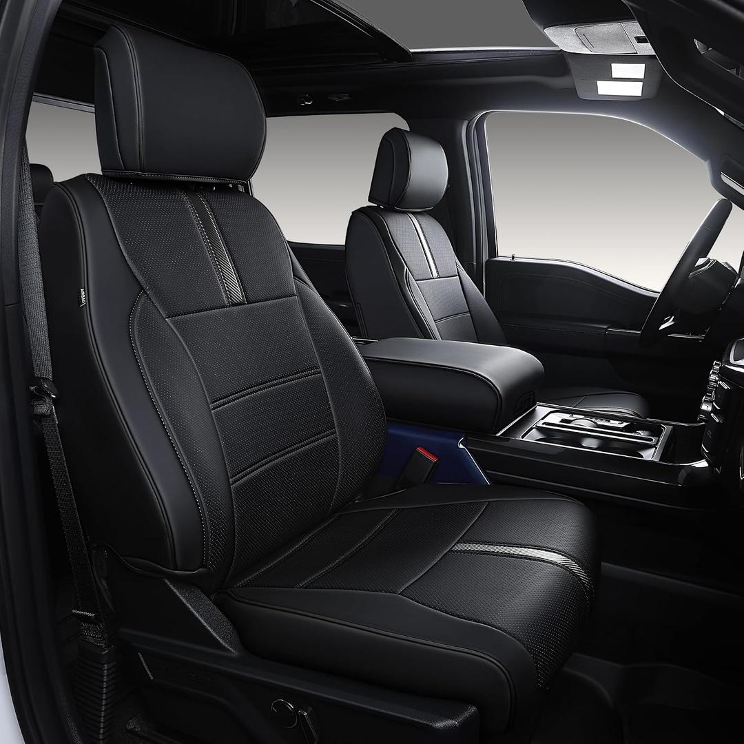 Custom Ford F150 Seat Covers Full Set, SuperCrew XL XLT 2021-2026, Black