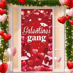 Galentines day Decorations, Large Galentines Gang Door Cover Decorations, Galentine's Day Banner Decor Valentine's Day Party Decorations, Valentine's Day Indoor and Outdoor Decorations