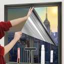 One-Way Window Privacy Film with Tools,Black-Silver 35.43"x78.7"