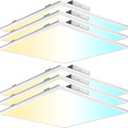 AIKVSXER 6 Pack 2x2 LED Flat Panel Light 40W 3000K/4000K/5000K, Brightness Dimmable 2x2 LED Light Drop Ceiling, 4400LM Recessed Drop Ceiling Lights for Office, Home - 120V Input Voltage (Triac Dimming)