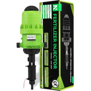 NEWTRY 0.4%-4% Fertilizer Injector for Drip Irrigation Adjustable Water Powered Dosing Pump 3/4" NPT