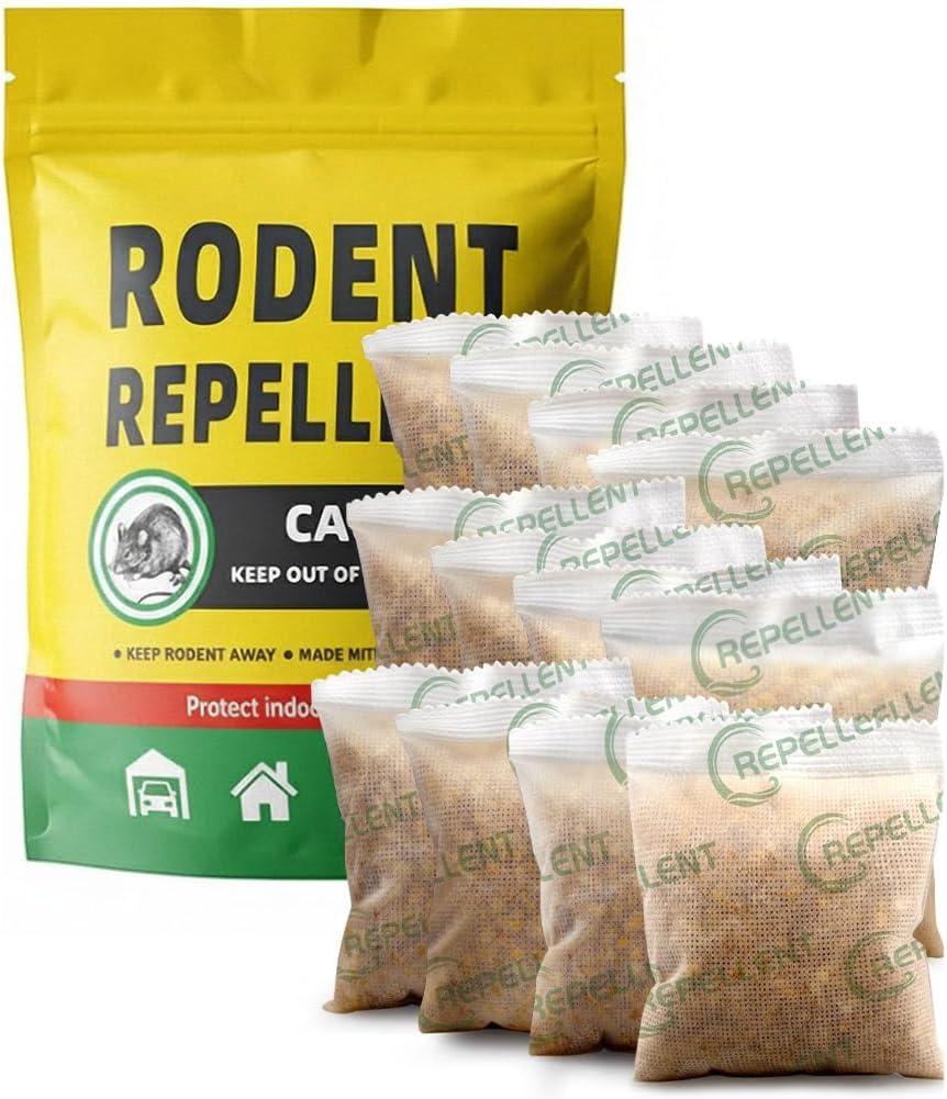 Rodent Repellent, Mouse Repellents, Rat Repellent, Natural Mice Repellent Indoor, Extra-Strength Peppermint Oil to Repel Mice and Rats, Keep Mice Away, Rat Deterrent,Powerfully&Effectively-12P