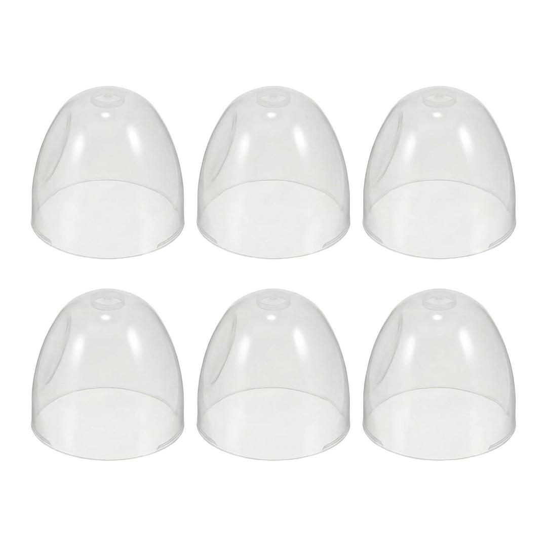 Toyvian Milk Bottle Caps Replacement, 6 Pcs Clear Plastic Feeding Bottles Lids Replacement, The Bottom Diameter is Approximately 6.2cm