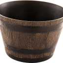 Tree Pattern Resin Flower Pot 9 Inch Decorative Planter Bowl for Indoor Outdoor Garden Balcony Small Bonsai Succulent Plant Pot (23X23X14.8CM, As Shown1)