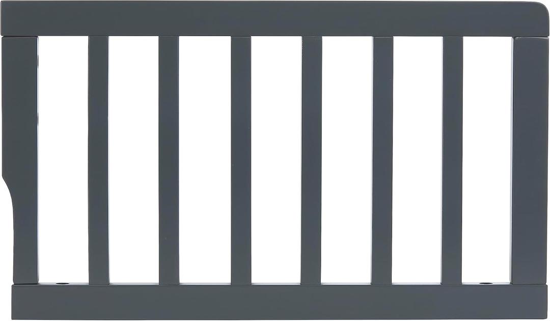 Convertible Crib Toddler Guard Rail in Carbon Black, Made of New Zealand Pinewood, Converts Crib to Toddler Bed